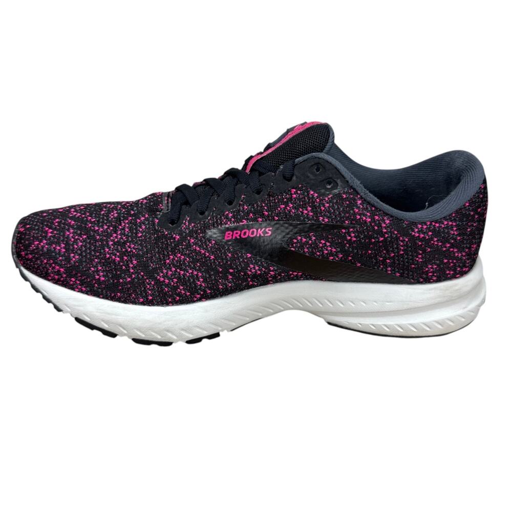 Brooks Launch 7 Women 9.5 Running Shoes Black Pink Mesh Knit 1203221B083 - Picture 3 of 10